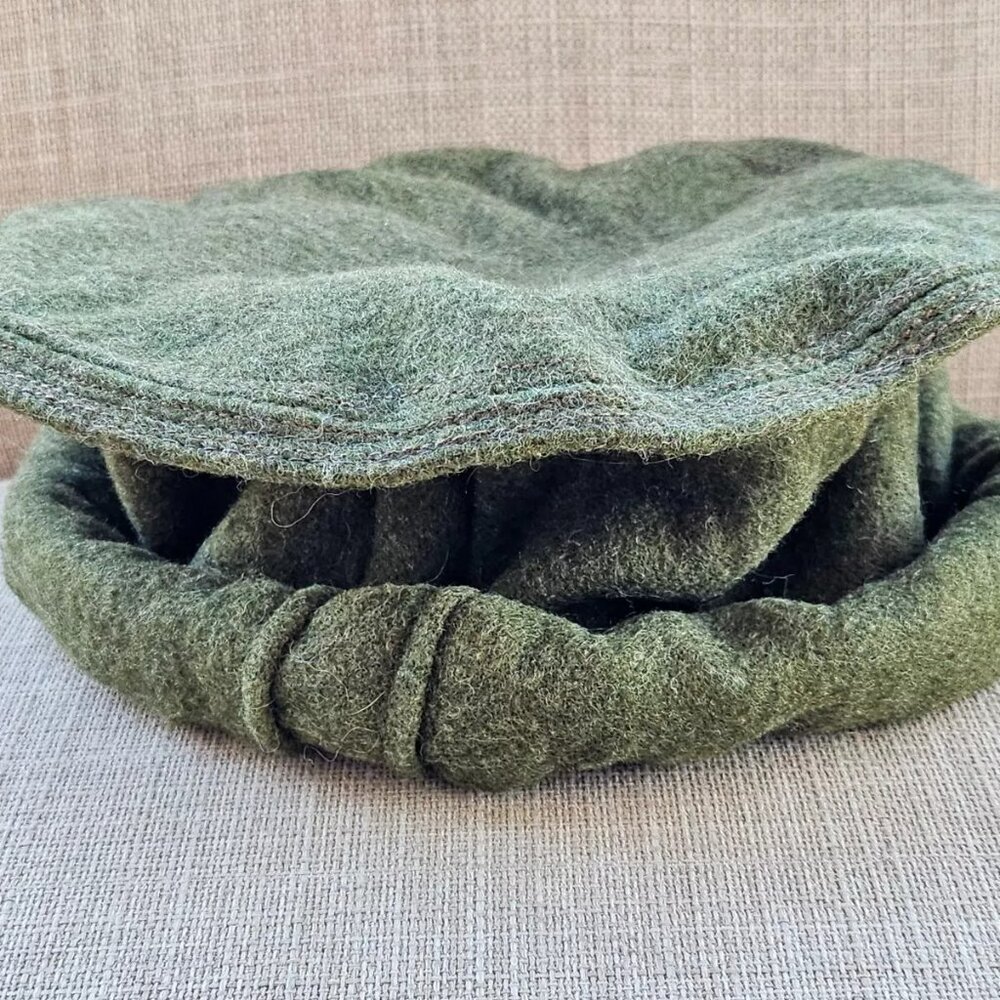 Chitral Hat Hanmade Green Wool Warm Round Men Hat Traditional Toppi Cap